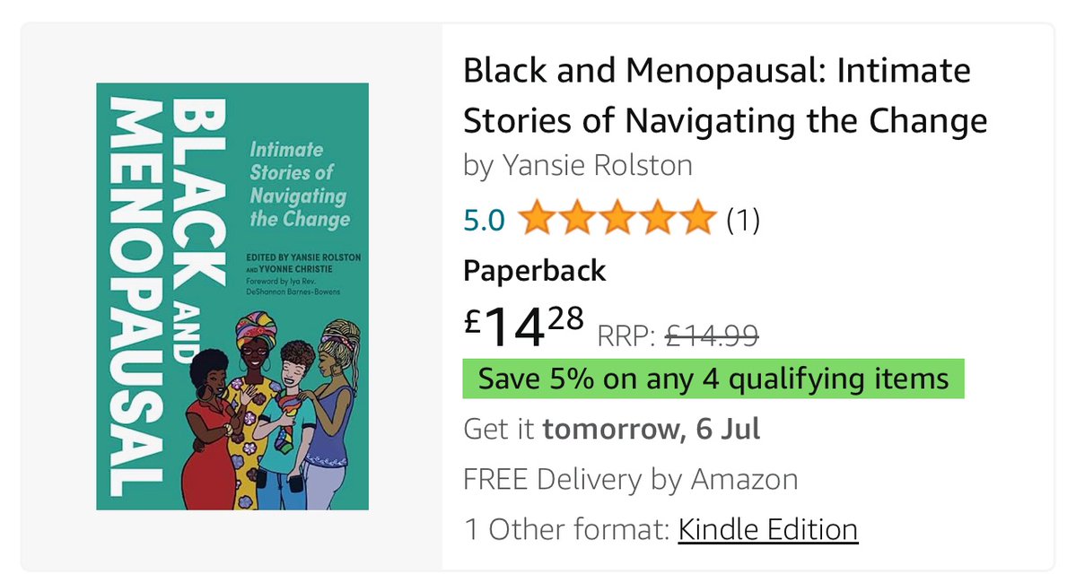 Black and Menopausal has its first 5⭐️ review! If you’ve read and enjoyed the book then please also go ahead and leave a review, it really helps other people to find the book. rb.gy/8t8vc