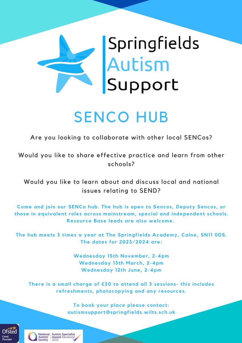 Are you a Senco in Wiltshire or the surrounding area? Come and join our Senco Hub. #edutwitter