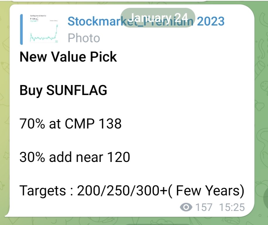 Krishna0716's tweet image. Today Sunflag Iron almost reaches its destiny 1 .

138 to 196+

#valuepick