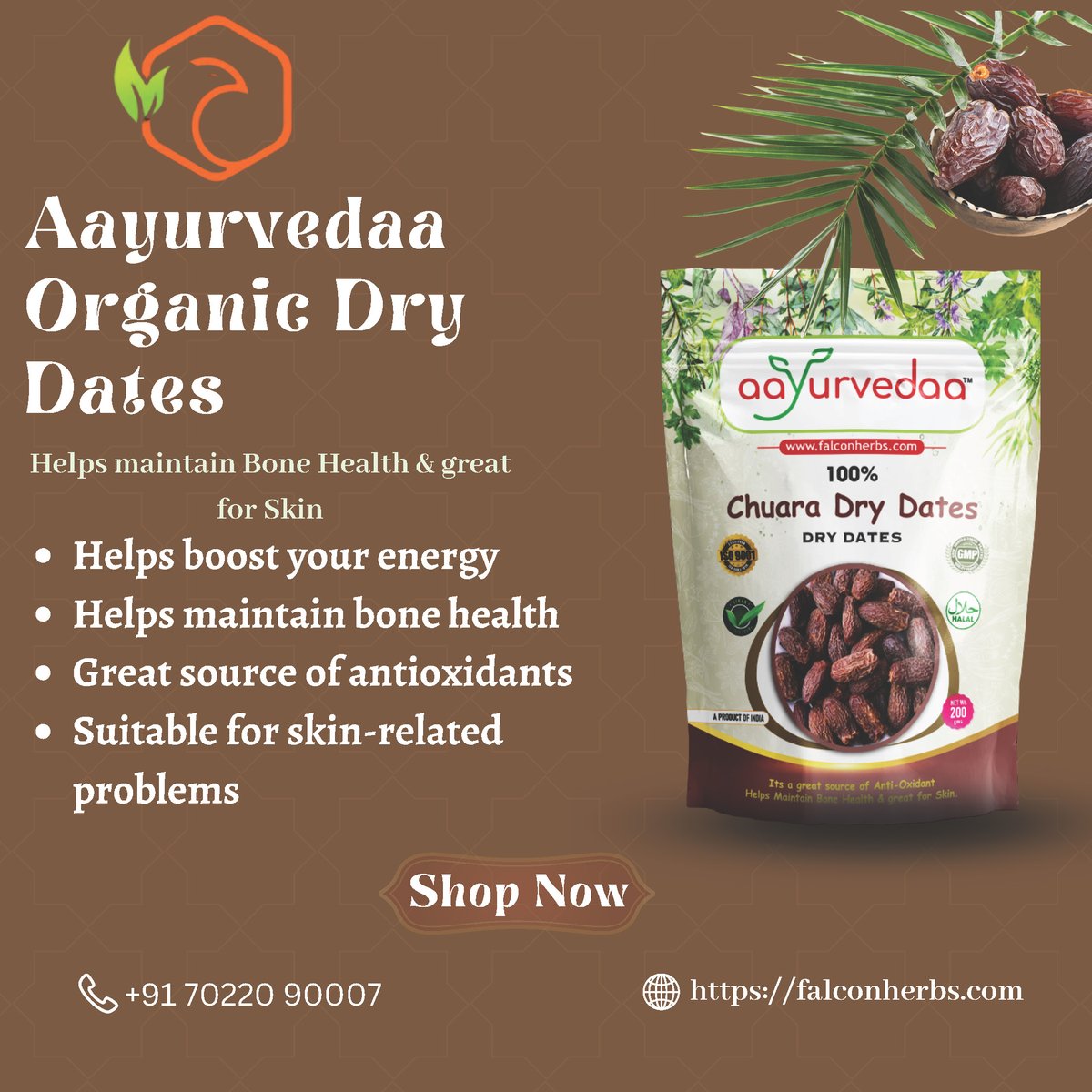 Aayurvedaa Organic Dry Dates
Helps maintain Bone Health & great for Skin
shop now ➡️falconherbs.com/product/aayurv…
#Ayurveda #NaturalHealing #HolisticHealth #AncientWisdom #HerbalRemedies #WellnessJourney
#DryDates #AyurvedicNutrition #AntioxidantRich