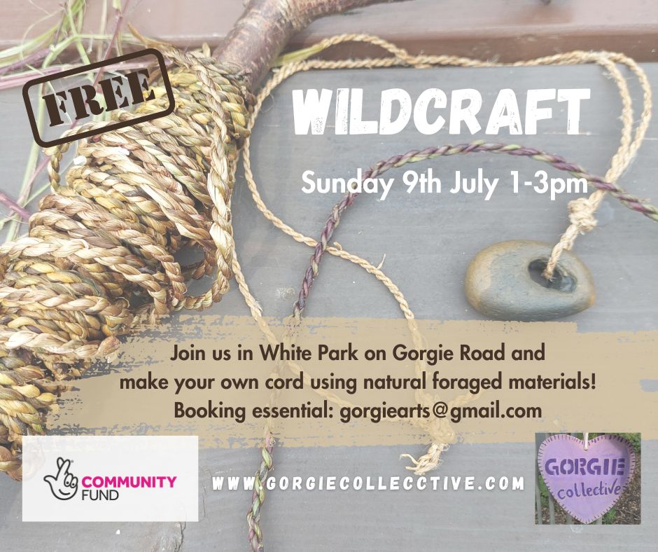 Our next workshop will be Wildcrafting in White Park! Join us this Sunday at 1pm and learn how to make your own cord from foraged materials 🌳 This workshop for adults is #free, book your place now by emailing your name and postcode ! #Gorgie #community #craft #creativity