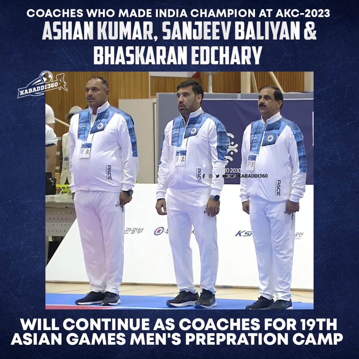 Kabaddi_360's tweet photo. One more big responsibility on this three masterminds.
.
.
.
.
.
#KabaddiCoach
#indiankabadditeam
#ashankumar
#sanjeevbaliyan
#bhaskaranedachery
#asiangames2022
#kabaddi360 https://t.co/XjOqrI1TWx