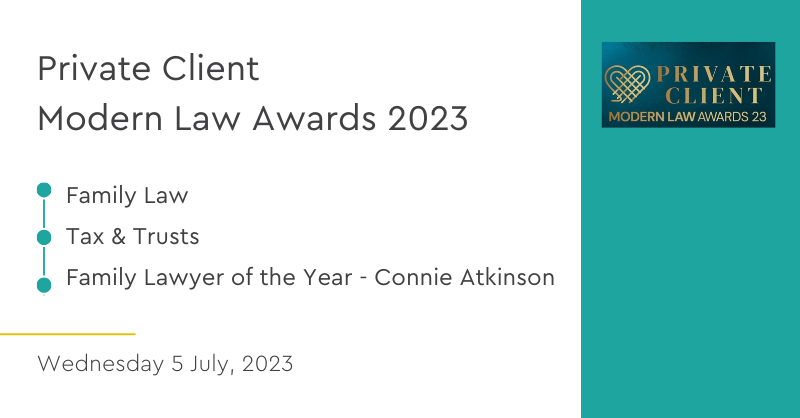We are thrilled to announce that we have been shortlisted for the Private Client Modern Law Awards 2023!
 
Jemma Garside will be attending the awards ceremony, if you are also attending, Jemma would like to hear from you.
 
lnkd.in/e95dDyRJ