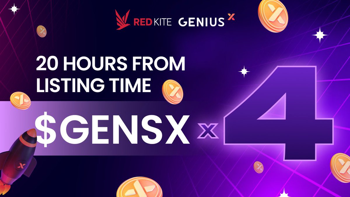 Did you join @OfficialGeniusx $GENSX IDO❓❓ 20 hours after listing, $GENSX is performing pretty well, with the current price at nearly 4x from IDO price. 🌈 Congratulation @OfficialGeniusx crew 🥳🥳 #RedKite $PKF