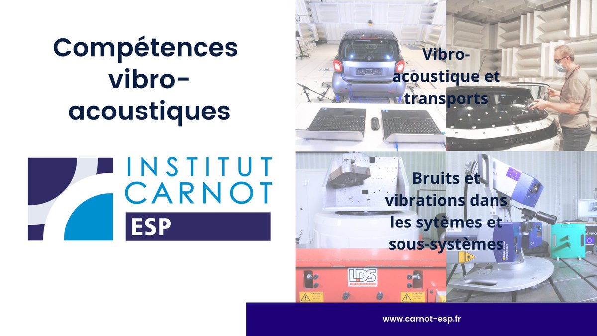 Institut Carnot Energie & Systèmes de Propulsion (@carnot_esp) on Twitter photo 🔊Considérée comme l’une des principales nuisances environnementales, la #pollution #sonore constitue une problématique dans laquelle l’institut <a href="/Carnot_ESP/">Institut Carnot Energie & Systèmes de Propulsion</a> dispose de compétences reconnues, notamment pour le secteur des #transports.
▶️carnot-esp.fr/vibro-acoustiq…
<a href="/reseau_carnot/">Carnot</a> 🔊Considérée comme l’une des principales nuisances environnementales, la #pollution #sonore constitue une problématique dans laquelle l’institut <a href="/Carnot_ESP/">Institut Carnot Energie & Systèmes de Propulsion</a> dispose de compétences reconnues, notamment pour le secteur des #transports.
▶️carnot-esp.fr/vibro-acoustiq…
<a href="/reseau_carnot/">Carnot</a>