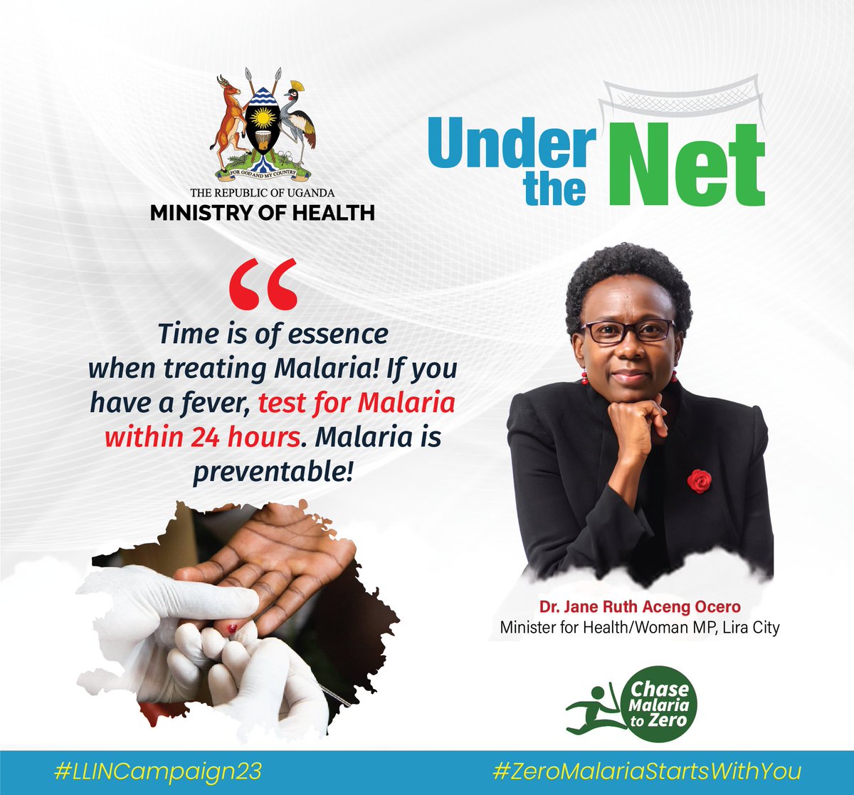 If you have a fever, make sure you go to the nearest health facility within 24 hours and test for Malaria. Time  is of essence when treating #Malaria. #MosquitoNetCampaignUG23