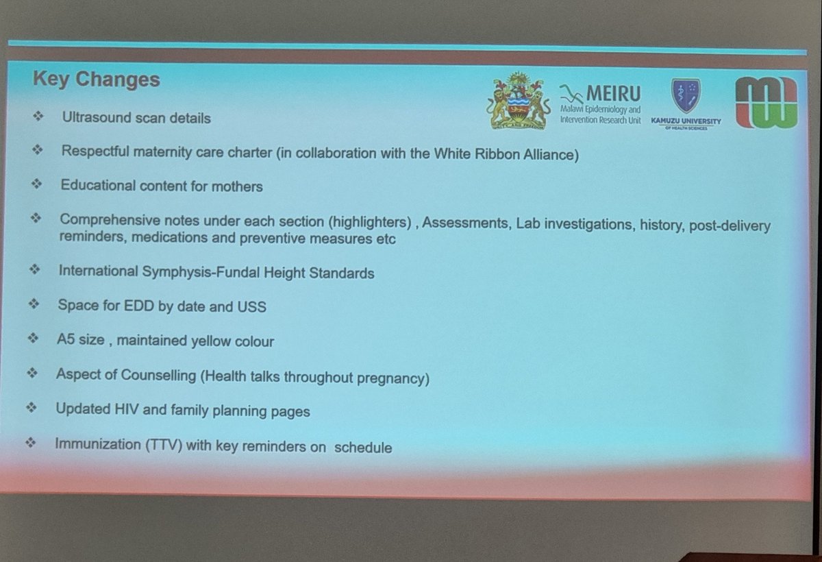 Assoc Prof Luis Gadama of <a href="/KUHeS_mw/">Kamuzu University of Health Sciences</a>  <a href="/Maternal_MLW/">Maternal and Fetal Health MLW</a> <a href="/MLW_Programme/">Malawi Liverpool Wellcome Programme</a> presenting our work that reviewed the current health passport for antenatal women and  proposed an updated version that includes current antenatal guidelines, respectful maternity care &amp;education <a href="/DavidLissauer/">David Lissauer</a>