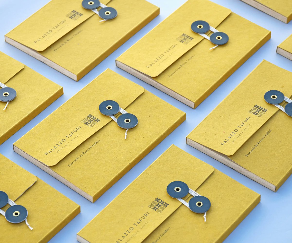 favini_en's tweet photo. A combination of our papers for the packaging of the Italian boutique hotel Palazzo Tafuri.
Colourful #Burano, textured #Twill, and sustainable #Crush, combine to create a special product. https://t.co/W0AEfec6c7