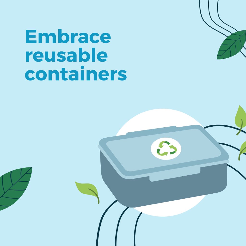 irecycleworld's tweet image. Day 5 of Plastic-Free July! 

Embrace reusable containers! 

Encourage customers to bring their own reusable containers for takeout or leftovers. Offer incentives, like discounts or loyalty points, to motivate customers to make the switch.