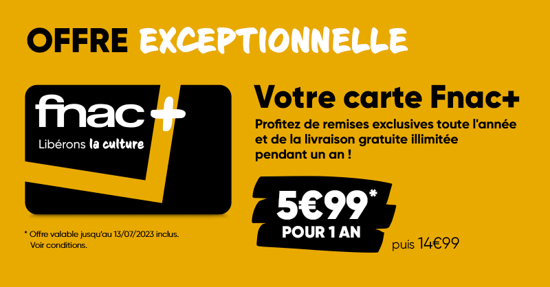Fnac's tweet photo. #CarteFnac+ ⚡ La carte Fnac+ est à 5,99€ pour 1 an au lieu de 14,99€ 🤩 Profitez-en par ici. 👉 https://t.co/oOkjeHXxzY https://t.co/YFr18lRrsd