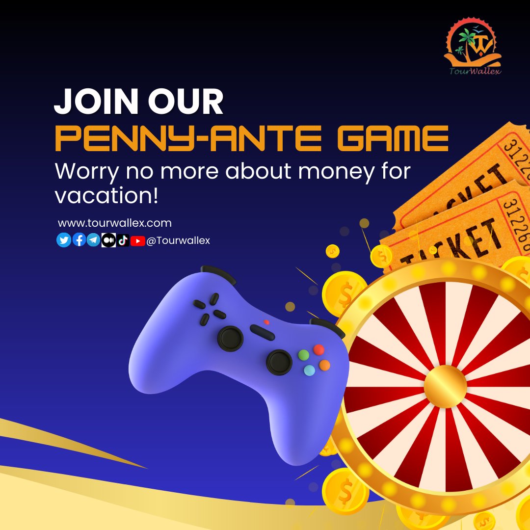 Get ready to wave goodbye to vacation budget worries with our thrilling penny ante game! Let's play and plan the dream getaway together! 🏖️💸
COMING SOON!🚀 
Visit us at tourwallex.com
#tourwallex #tourism #travel $Twx  #Crypto #Metaverse #nfts
 #PennyAnte