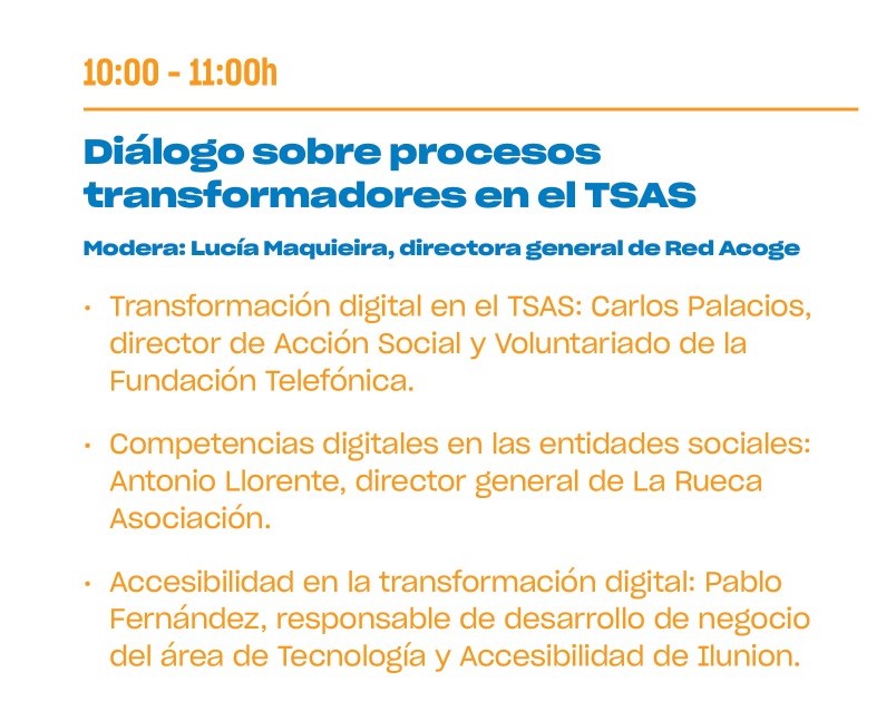 REDACOGE's tweet photo. La #TransformaciónDigital es clave para el sector social. Necesitamos espacios de debate como este.

¿Qué retos tenemos? ¿Qué competencias necesitamos? ¿Cómo aseguramos la accesibilidad universal?

¡Descubre soluciones para potenciar la inclusión y eficacia en nuestras entidades! https://t.co/fvw3XUSNaf
