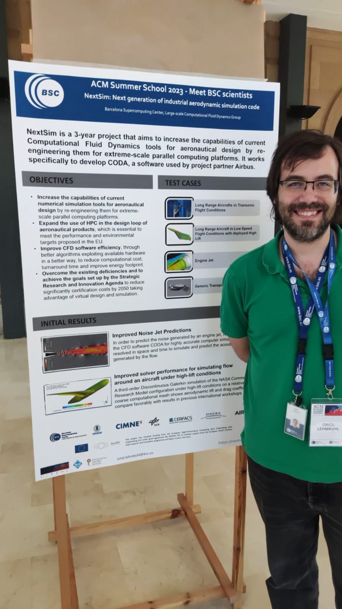 Yesterday, our coordinator Oriol Lehmkuhl presented a poster at the ACM Europe Summer School on #HPC Computer Architectures for AI and Dedicated Applications. Thank you <a href="/BSC_CNS/">BSC-CNS</a>  and <a href="/la_UPC/">Universitat Politècnica de Catalunya (UPC)</a> for organizing the event!