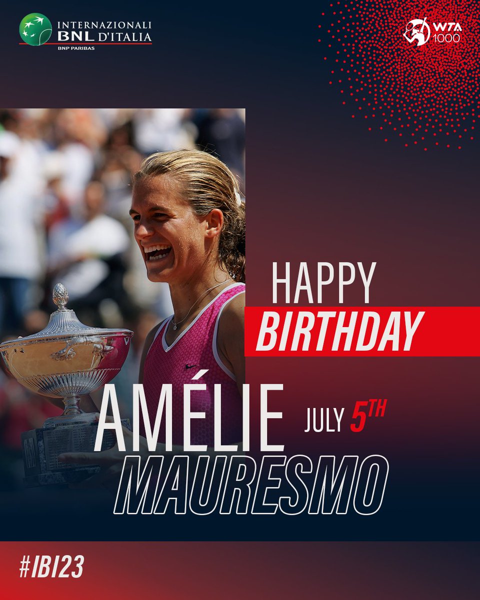 InteBNLdItalia's tweet photo. 🏆 2004
🏆 2005
🥳 Happy Birthday to our 2 time Champion Amélie Mauresmo 🥳
#IBI23 https://t.co/rWEyJTWyIG