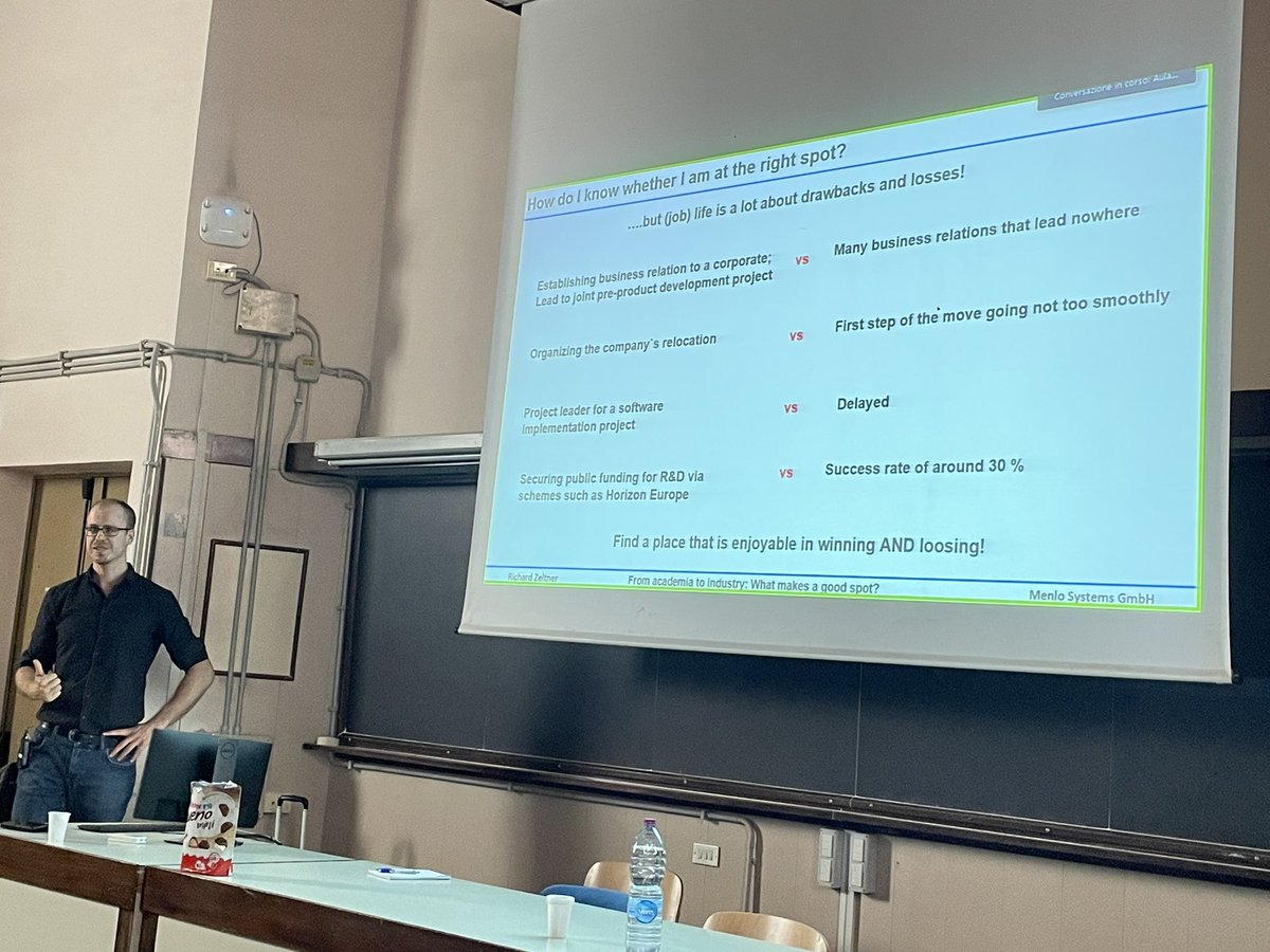 “A good place [to work] is where winning is just as enjoyable as when you lose” -<a href="/RichardZeltner/">Dr. Richard Zeltner</a> 

Great way to sense check if you are in the right place in your career.

#career #ProfessionalDevelopment  #OpticaAmbassador #PhDSeminars <a href="/SapienzaRoma/">Sapienza Università di Roma</a>