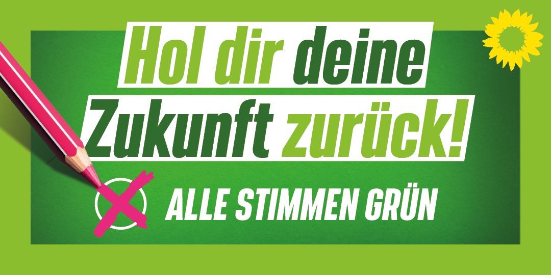 Gruene_Bayern's tweet photo. Jetzt ist die Zeit, dass wir uns unsere Zukunft zurück holen. Schluss mit schwarzem Stillstand. Es braucht Grüne in der Regierung! In 95 Tagen ist #Landtagswahl, dann fängt die Zukunft an. Mit @KathaSchulze &amp; @LudwigHartmann &amp; dem #TeamBayern
#LTW2023Bayern https://t.co/39gXk3Mhbv