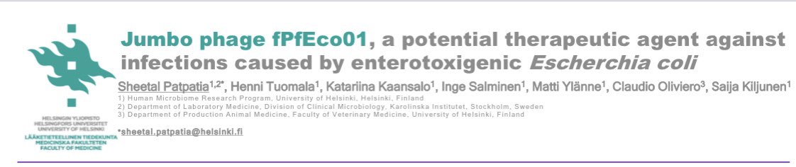Interested in Jumbo phages? Or want to talk about phage therapy? And what’s happening in Finland.. come and visit me at the poster C6-244! 😃 #vom2023 <a href="/vom2023/">Vom2023</a> <a href="/VirusOfMicrobes/">ISVM</a> #phages #phagetherapy