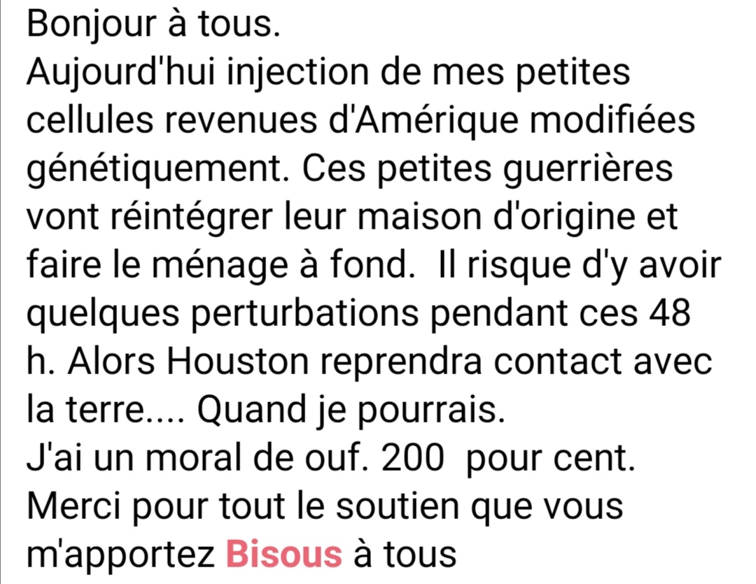 11 ans de combat. 5ème protocole. Une dépression, des TS mais aujourd'hui l'envie de vivre.
Les prochaines 48 heures vont être difficiles pour ma sœur. Je pense tellement à "Xanax la guerrière" qui m'a aidée à comprendre la face cachée du cancer ❤️
#ForzaZazou #fucklecancer