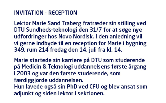 DTU Health Tech (@dtu_healthtech) on Twitter photo Ass. Prof. <a href="/SandTraberg/">Marie Sand Traberg</a> has made the decision to depart from her current position at <a href="/DTU_HealthTech/">DTU Health Tech</a> on July 31st. On this occasion, we would like to invite you to a reception, DTU, bld 349/214, July 14th, 2:00 PM. <a href="/DTUtweet/">DTU</a> <a href="/DTU_Ultrasound/">Center for Fast Ultrasound Imaging</a> #dkforsk #ultrasound <a href="/novonordisk/">Novo Nordisk</a> Ass. Prof. <a href="/SandTraberg/">Marie Sand Traberg</a> has made the decision to depart from her current position at <a href="/DTU_HealthTech/">DTU Health Tech</a> on July 31st. On this occasion, we would like to invite you to a reception, DTU, bld 349/214, July 14th, 2:00 PM. <a href="/DTUtweet/">DTU</a> <a href="/DTU_Ultrasound/">Center for Fast Ultrasound Imaging</a> #dkforsk #ultrasound <a href="/novonordisk/">Novo Nordisk</a>