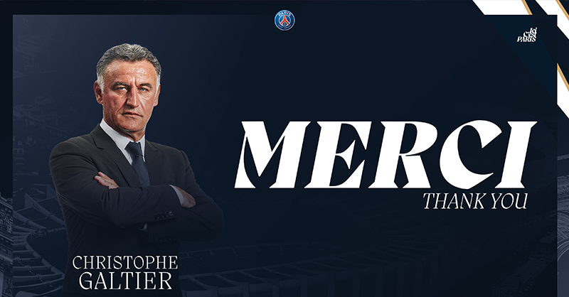 PSG_inside's tweet photo. Le Paris Saint-Germain et Christophe Galtier ont décidé de mettre un terme à son contrat d’entraîneur de l’équipe première.