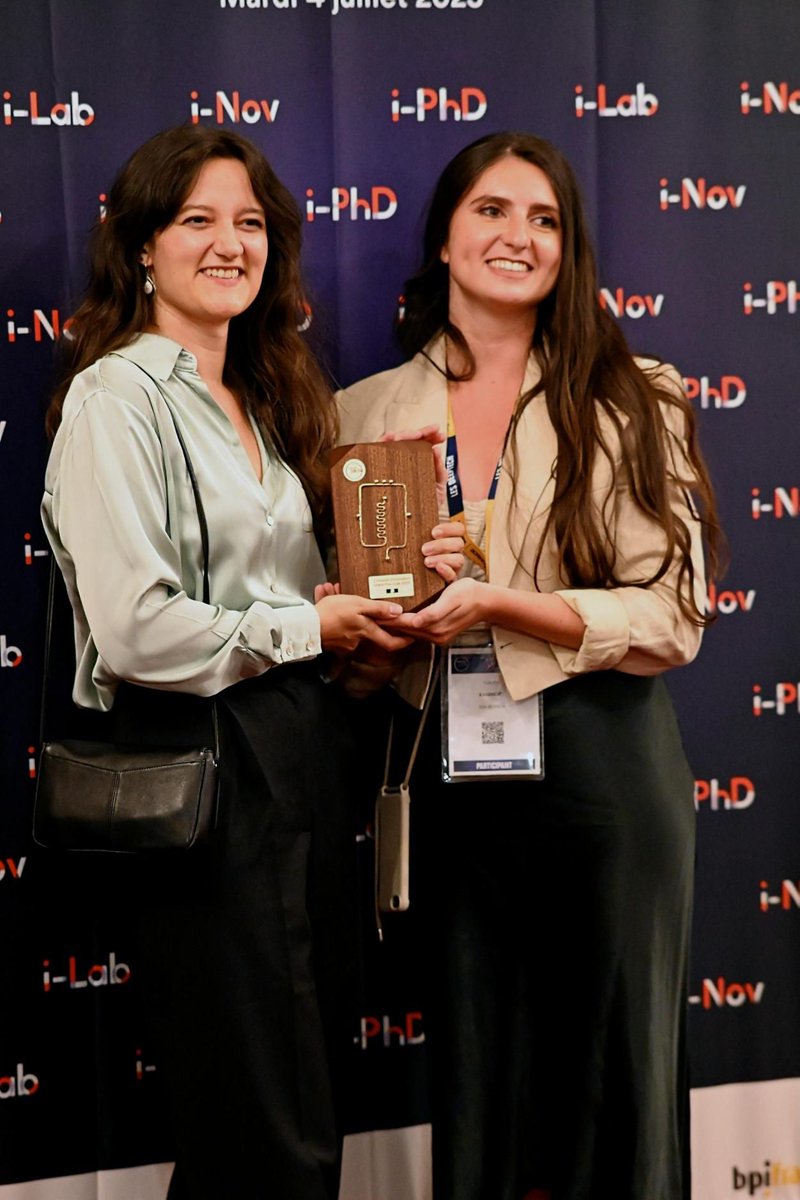 Toutes nos félicitations pour ce beau parcours , Naomi Kaminsky &amp; Héloïse Mailhac Co-fondatrices de STH BIOTECH ont remporté le Grand Prix du concours National d'innovation i-Lab 2023 !