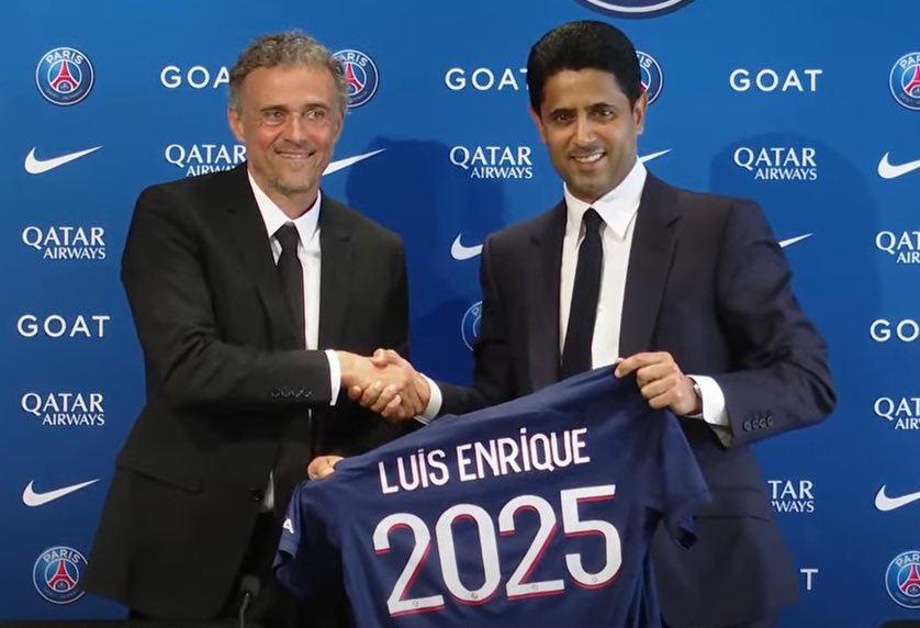 FabrizioRomano's tweet photo. Official, confirmed. Luis Enrique signs as new Paris Saint-Germain on two year contract. ✅🔴🔵 #PSG https://t.co/6InYNJqGrA
