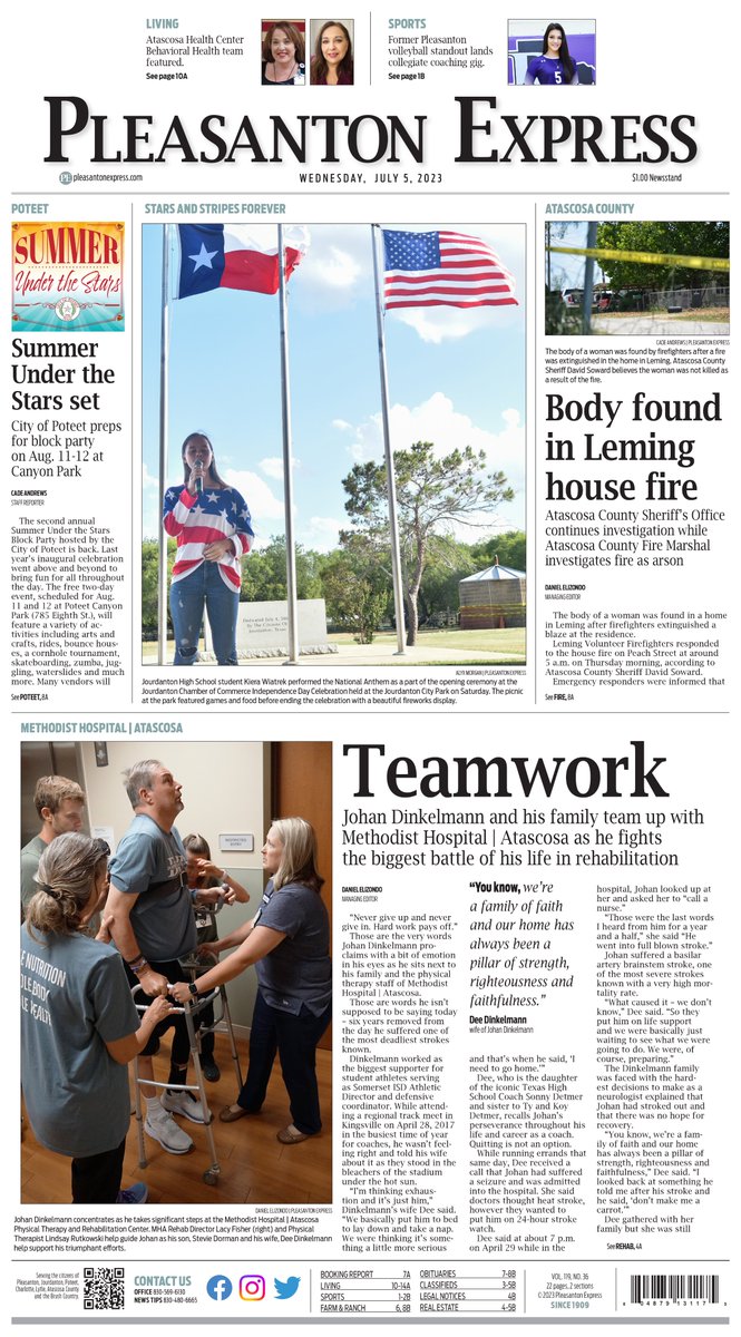 PE1909's tweet image. Pleasanton Express is available today at 65 retail outlets.
For all your news, sports and events plus the best goods and services from the most trusted businesses and organizations in Atascosa County. Pick your copy up today.

#YourNews #AlwaysLocal