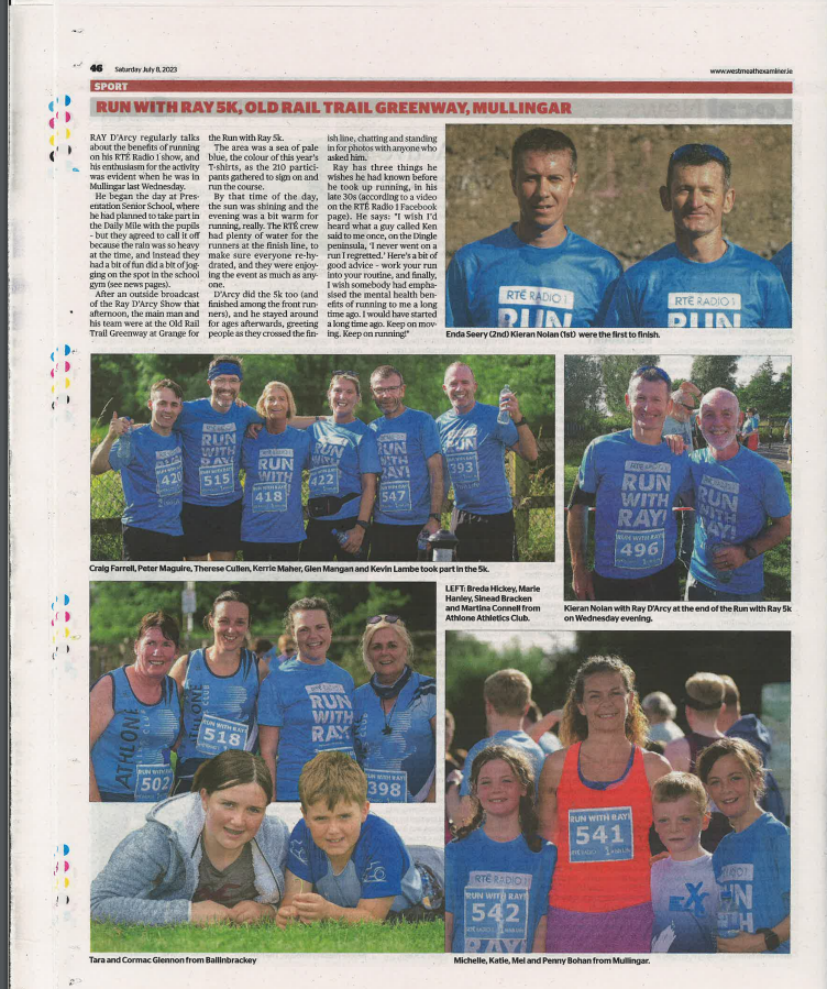 WESTMEATHSPORT's tweet photo. Thank you so much to the great teams at the @WHExaminer and @westmeathtopic for their coverage of #RunWithRay in this week's print editions. ππ»ππ»
Some wonderful pictures and coverage of what was a fabulous event on the Old Rail Trail, Mullingar π€©π€© https://t.co/33NPPctovi