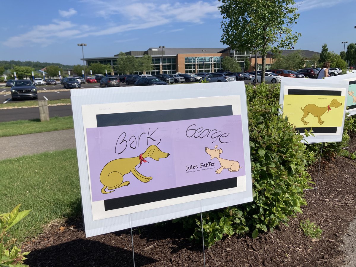 usc_library's tweet photo. “Bark, George” Story Stroll 🐶📚

This week's Favorite Stories Story Stroll features Jules Feiffer's "Bark, George." Enjoy this book now until Sunday, July 16.
Upper St. Clair Township Library's story stroll is located at Boyce-Mayview Park, 1551 Mayview Road. 
#usclibrary https://t.co/RDVAOzISR8