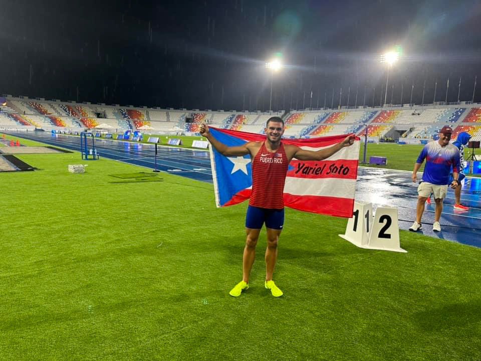 TrackElks's tweet photo. Congratulations to our guy, @yariel_soto on his bronze medal performance at the Central American Games  in the Decathlon, his 2nd Dec in under a month! @RazorbackTF @chselksad @TheHerdCHS https://t.co/qCfwhr4WTg