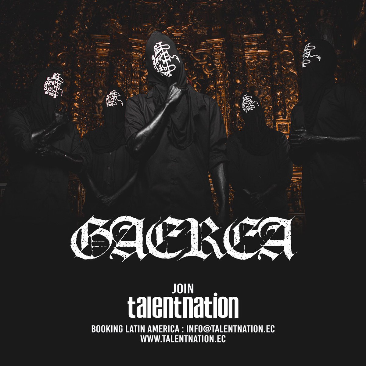 gaerea_official's tweet photo. .: GAEREA VS TALENT NATION :.
The Vortex Society is extremely pleased to join Talent Nation for future Latin America Bookings. The can only mean one thing: LATAM, GAEREA will return to your grounds very soon!
#gaerea #blackmetal #latinamerica #talentnation #mirage https://t.co/186TrSSE5V