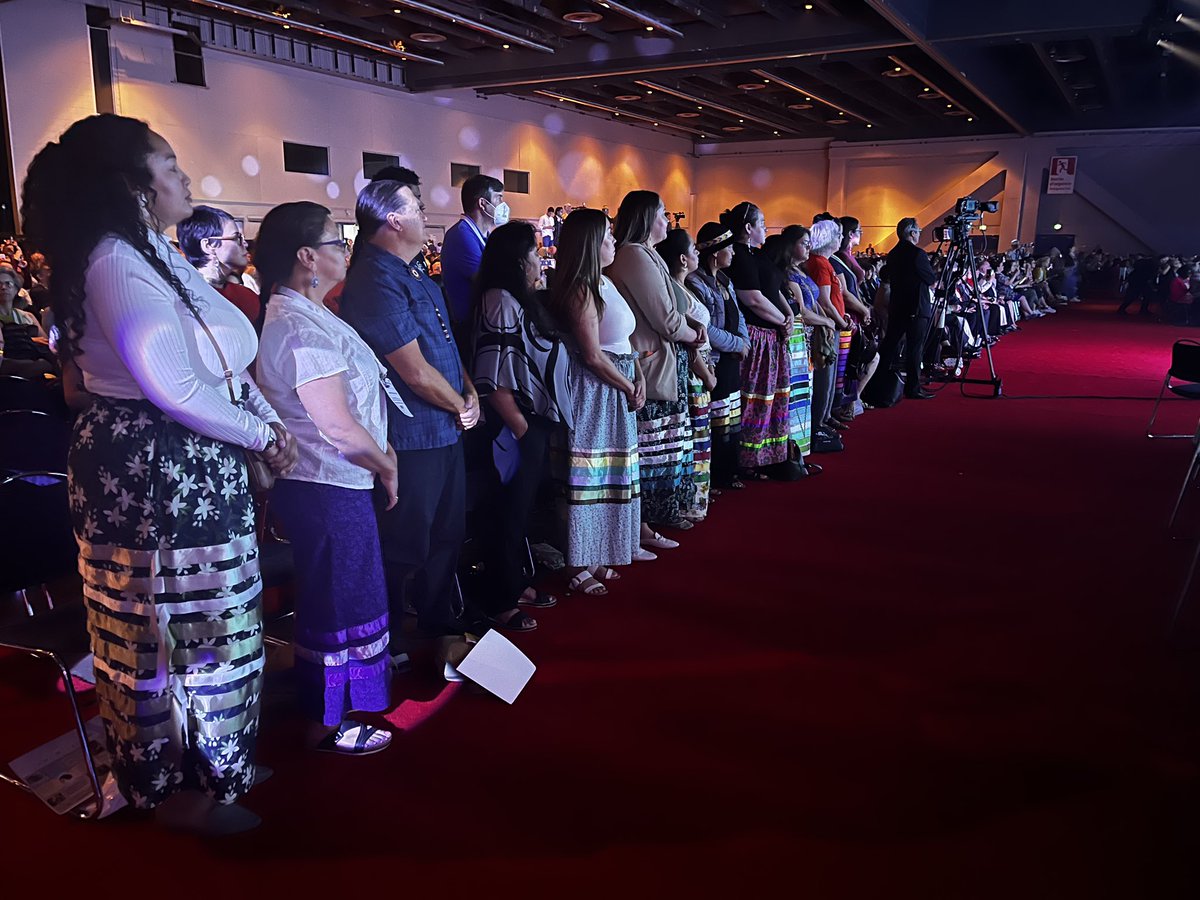 <a href="/ICNurses/">ICN</a> witnessing First Nations Inuit and Metis Nurses standing up for change honoring their own Indigenous sovereignty reminding global nursing communities we will not be silenced. Proud moment for my colleagues courage
