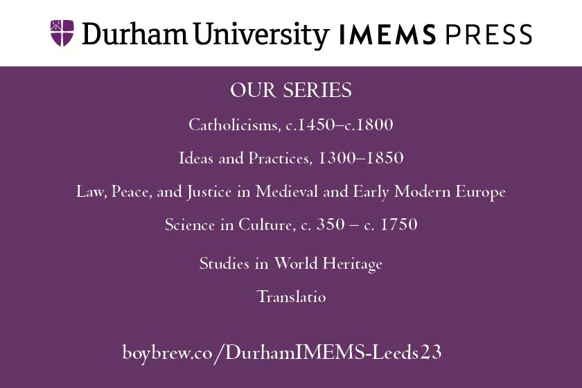 Heard about our partnership with the Institute of Medieval and Early Modern Studies (IMEMS) at Durham University? Stop by our stand at #IMC2023 to learn more or explore calls for manuscripts from all 6 series here: boybrew.co/3psvcO6  @IMEMSDurham @IMC_leeds