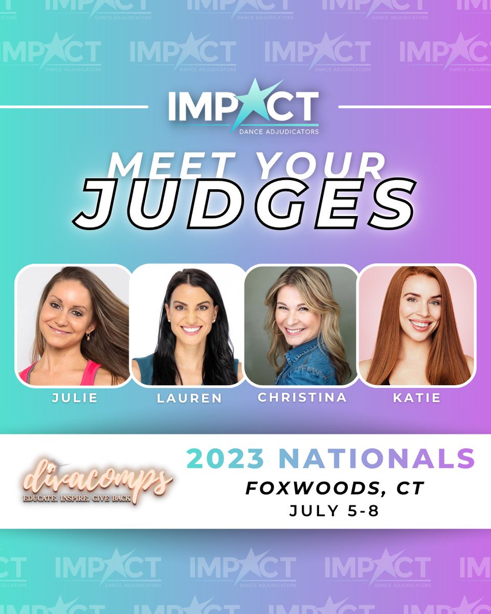 IDAadjudicators's tweet photo. ✨ MEET YOUR JUDGES! - Nationals Edition! ✨

Our next summer National's event kicks off this week! Our full panel of IDA Judges are heading to New England at Foxwoods Casino and Resort with Diva Dance Competition! Best of luck to all of the dancers competing! 🌟 #MakingTheImpact https://t.co/dvIVx8RhNB
