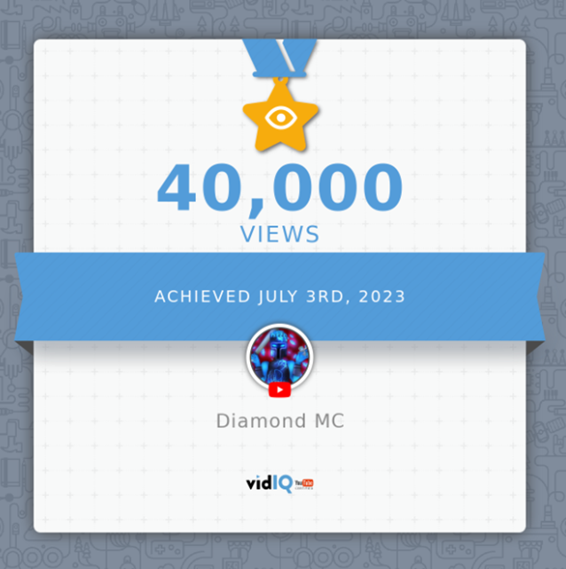 ThisDiamondMc's tweet photo. 40K views on my YouTube channel as of July 3th 2023!
#thisdiamondmc #diamondmc #diamondmcgaming #40K #views #40Kviews #youtube #channel #youtubechannel #40Kyoutube #youtube40K https://t.co/nVOOeGC6aR