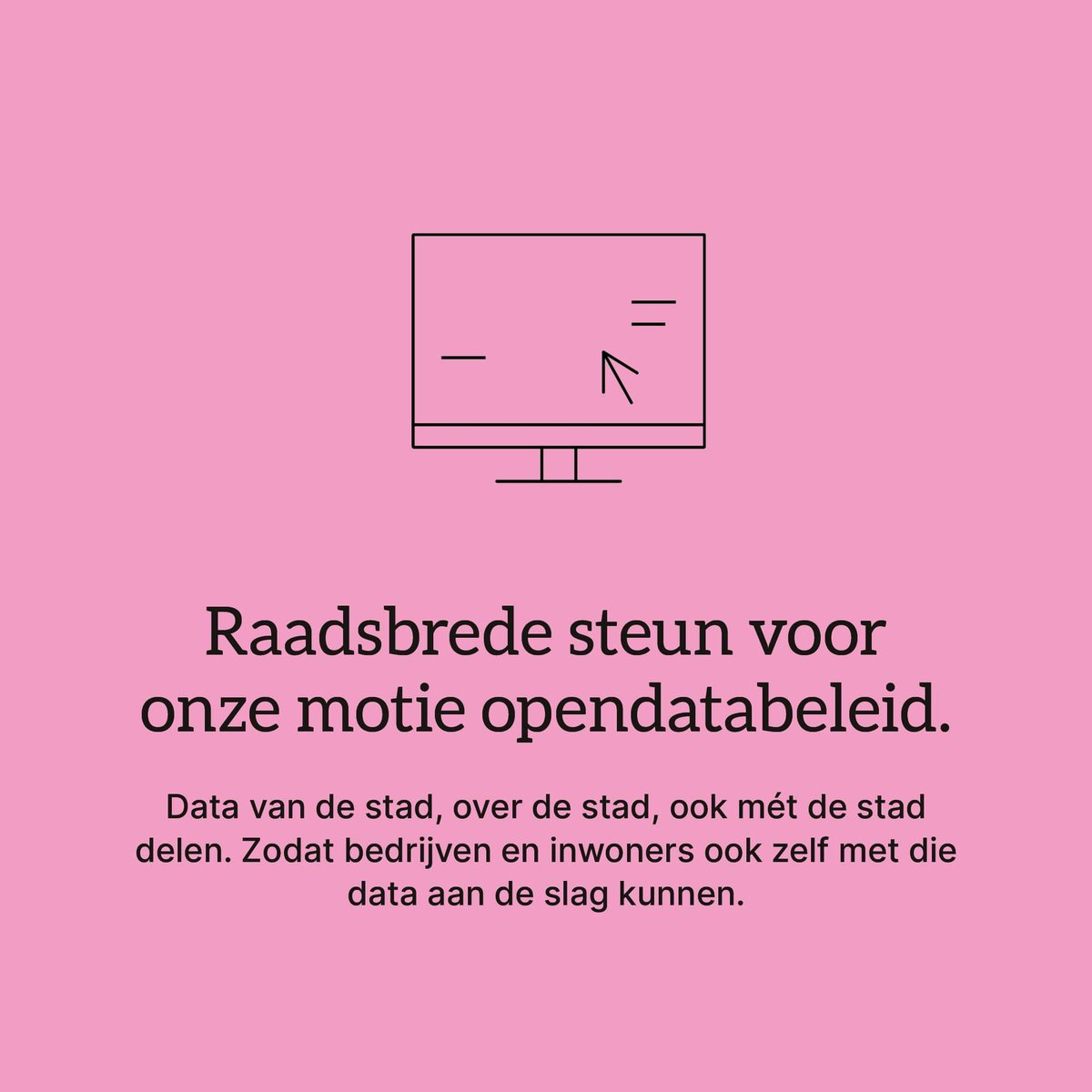D66 's-Hertogenbosch (@d66denbosch) on Twitter photo Onze motie om tot opendatabeleid te komen voor <a href="/shertogenbosch/">'s-Hertogenbosch</a> is unaniem aangenomen. 🥳
Dat betekent concreet: data van de stad, over de stad, ook mét de stad delen. Zodat bedrijven en inwoners ook zelf met die data aan de slag kunnen.
Lees meer:
🔗 | ap.lc/PaY4c Onze motie om tot opendatabeleid te komen voor <a href="/shertogenbosch/">'s-Hertogenbosch</a> is unaniem aangenomen. 🥳
Dat betekent concreet: data van de stad, over de stad, ook mét de stad delen. Zodat bedrijven en inwoners ook zelf met die data aan de slag kunnen.
Lees meer:
🔗 | ap.lc/PaY4c