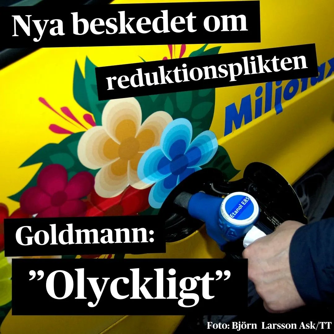 TidningenSyre's tweet image. Regeringen föreslår att beslutade nivåer på inblandningen av biodrivmedel 2027-2030 slopas.
– Olyckligt, säger @mattiasgoldmann på 2030-sekretariatet.
buff.ly/437pkYB 
#reduktionsplikt#klimatmål #miljö #omställning