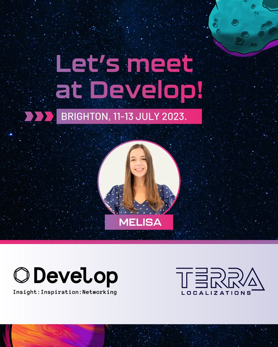 Terra_Loc's tweet image. 👉 From July 11-13, Meli will be representing us at this powerful conference that brings all the gaming community together. The event covers insightful topics like discoverability, design, art, audio and more. Drop a message if you’ll be around! 

 #VideoGameLocalization #Gaming