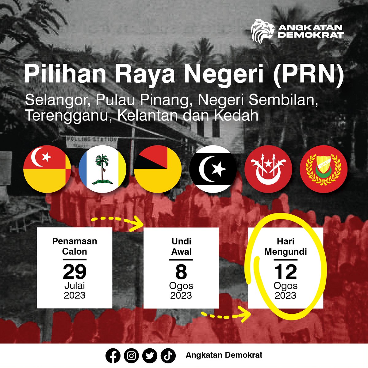 AngktDemokrat's tweet photo. 📝Warganegara Malaysia berumur 18 tahun ke atas kini secara automatik didaftarkan sebagai pemilih. Jika anda pengundi kali pertama, semak butiran pilihan raya anda di ➡️ https://t.co/vQve1CneZh

⬇️ https://t.co/S6WuYNV42t