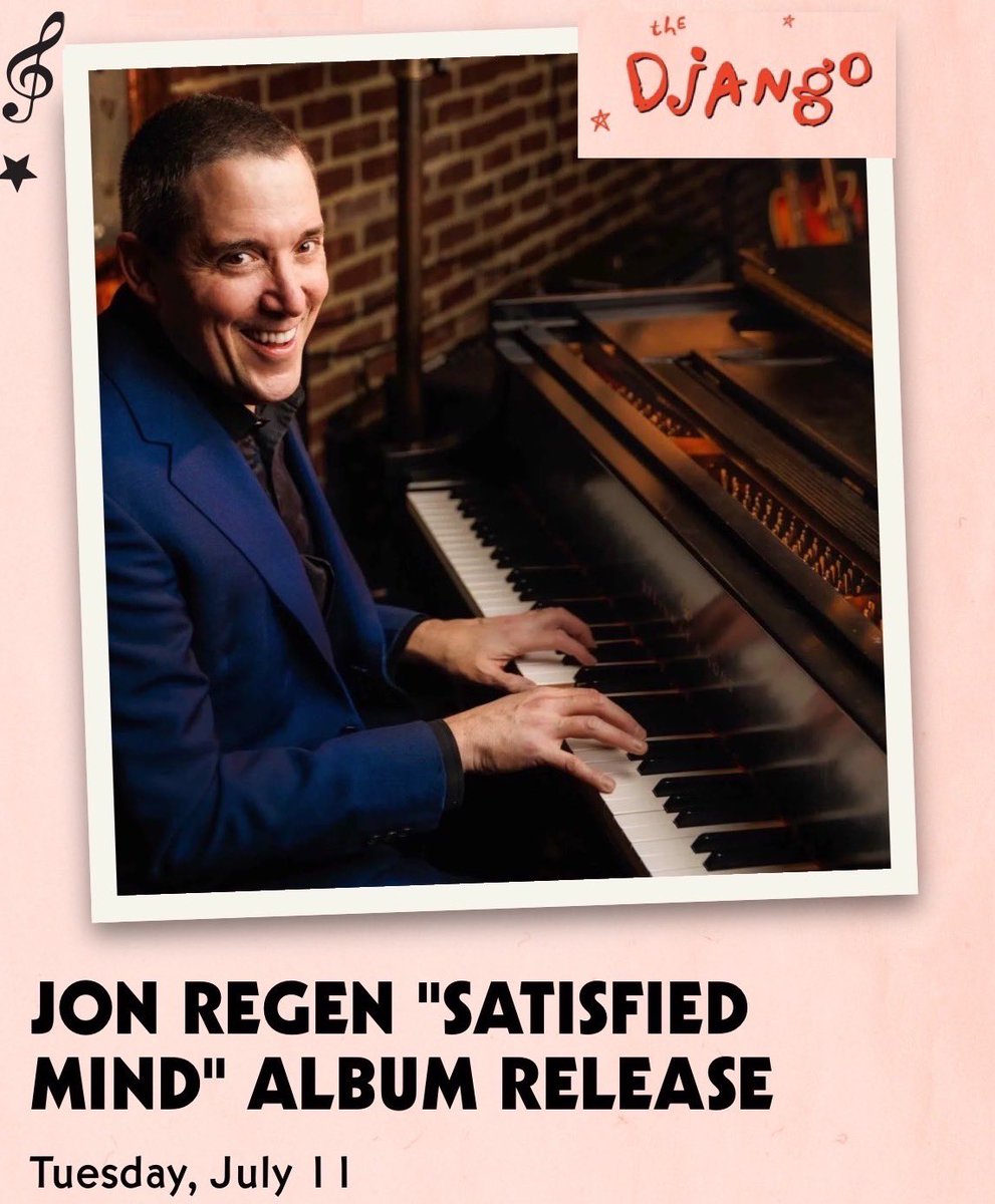 NEXT WEEK IN NYC! My new album SATISFIED MIND is out Tuesday July 11 and features @RonCarterBass @ThisIsRobThomas @davemcmurraysax and @pinopalladino__. Celebrate with us at @thedjangonyc! I’ll be joined by @FogleAbe @davidcookmusic Tim Ries & more. Tix at thedjangonyc.com/events/jon-reg…