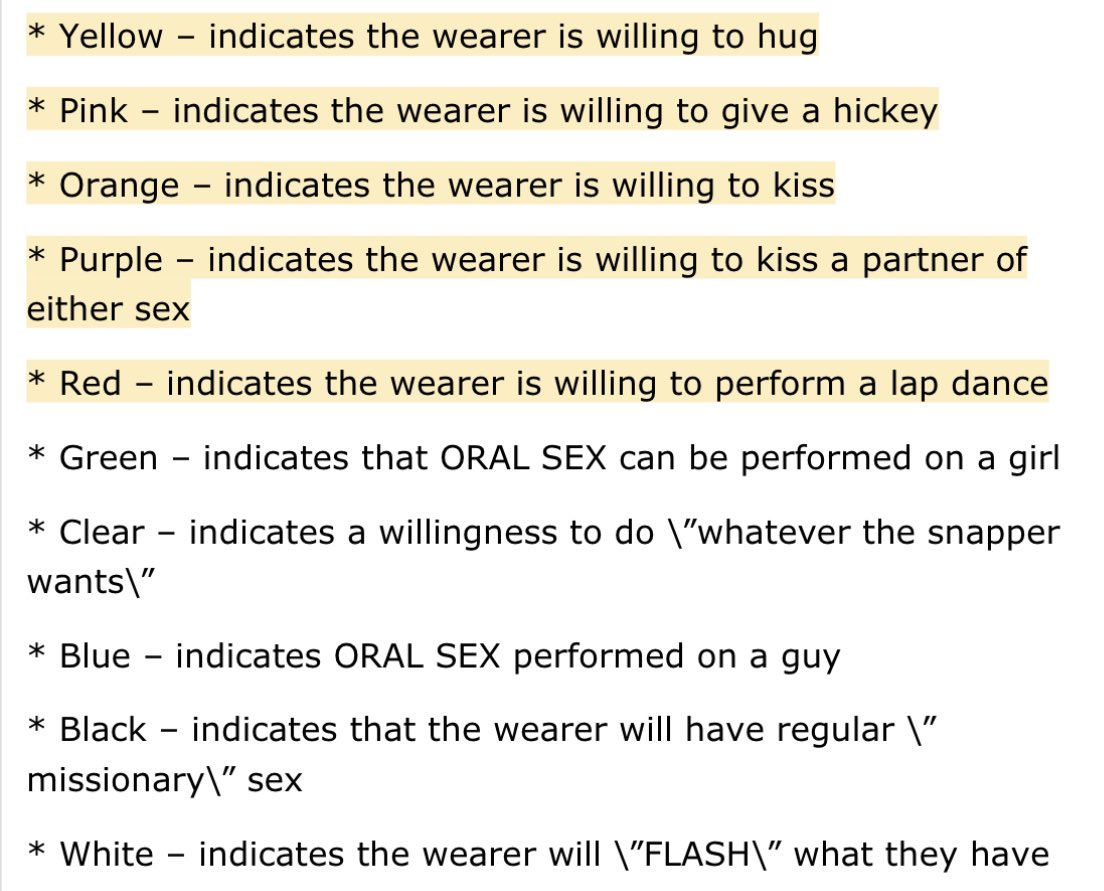ellaboleynn's tweet photo. @WhoresofYore Was this common in practice? 🤔

These types of lists always remind me of the sex bracelet hysteria list from 2003 which turned out to be… not really practiced much.

Screenshot from site still protecting youth decades later. 🙏 🙄

Good luck figuring US out, future historians! https://t.co/SDUrYivuvL