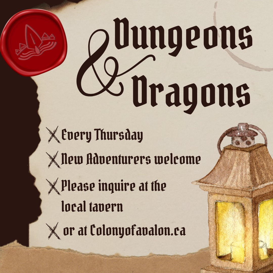 Want a fun evening of fun and exploring all while hanging out in a 17th c. kitchen? Make sure to check out our website for our weekly D&amp;D games here at the colony.