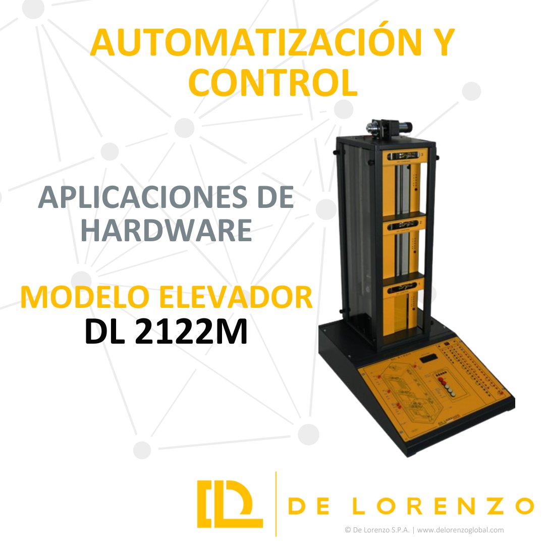 MODELO ELEVADOR 
DL 2122M

El modelo consiste en un ascensor real de tres paradas a escala reducida, lo que permite un enfoque innovador para el control y la gestión de PLC.
•
#DeLorenzo #SolucionesDeFormaciónEnIngeniería #Tecnología #AutomatizaciónYControl #ModeloElevador