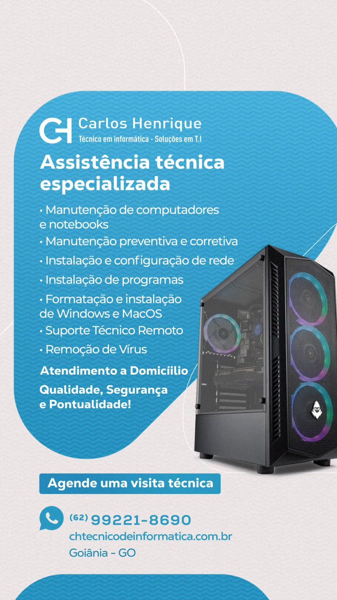 CH Tech Informatica em Goiânia (@chtechinfo001) / Posts / X