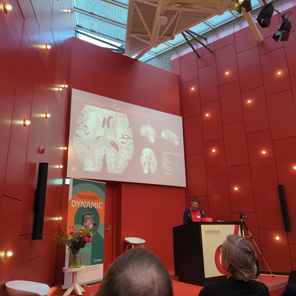 Nicolas Boulant <a href="/NeuroSpin_91/">NeuroSpin</a> ends this great kickoff meeting <a href="/DYNAMIC14T/">DYNAMIC14T</a> today with beautiful images of their 11.7T MRI system... AND the challenge that <a href="/DYNAMIC14T/">DYNAMIC14T</a> might get a stronger magnet, but it will never be as big as their scanner... ;)