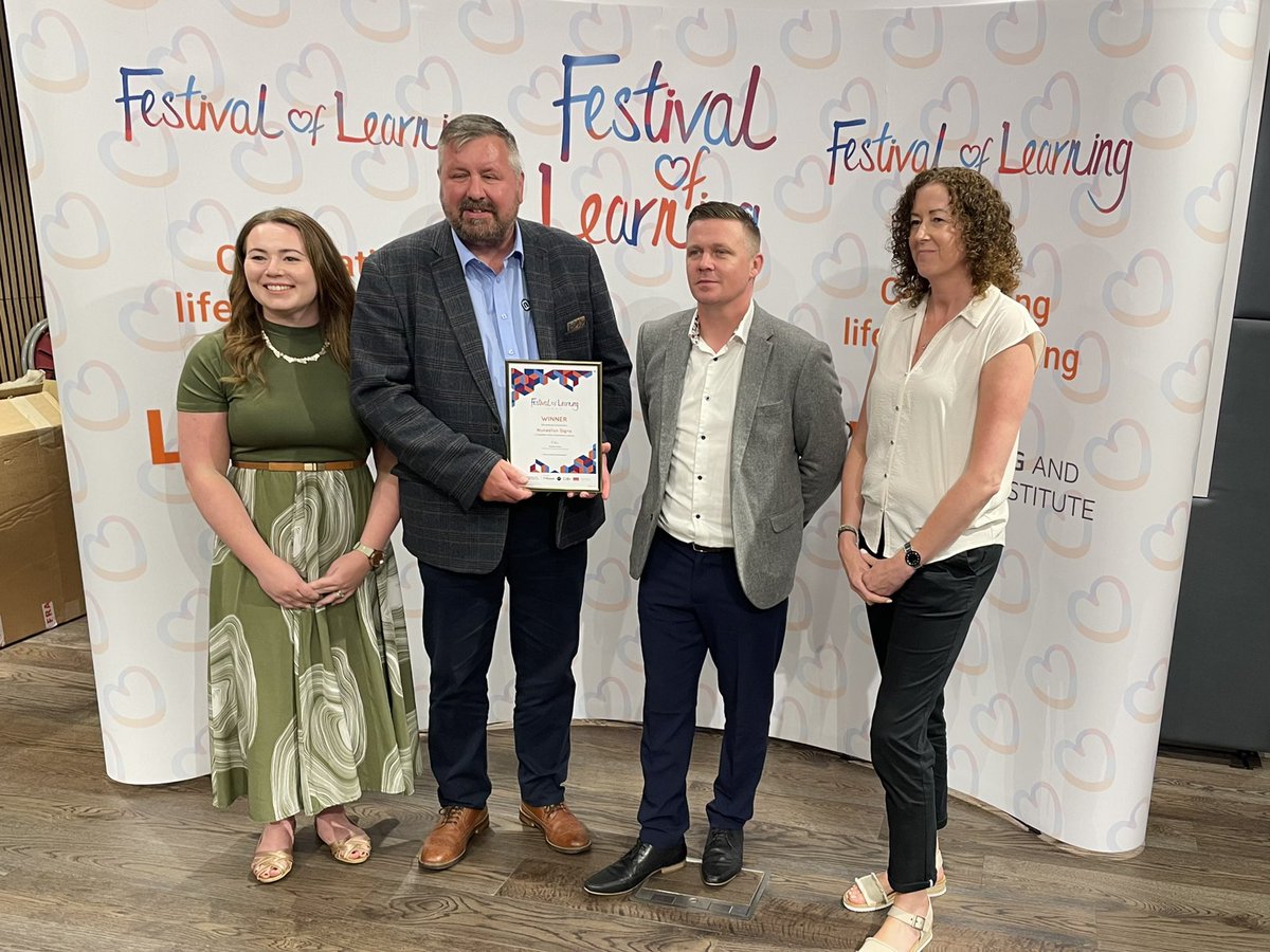 nuneatonsigns's tweet photo. We are extremely proud to have won the Employer Award at the #FestivalofLearning2023 Awards👏

Thank you to all of our team who have contributed to our #SupportedIntern program and to @nwslc_official for nominating us. 

#FoLAwards #SocialEnterprise https://t.co/bgs7kLylUT