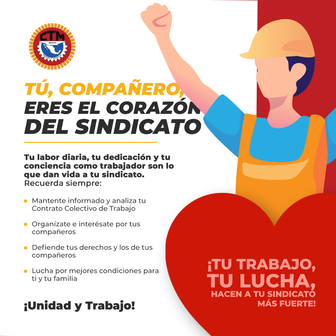 CTM_MX's tweet photo. Tú👊 que eres cetemista, ¡acércate a tu sindicato! https://t.co/DFTLb7subk