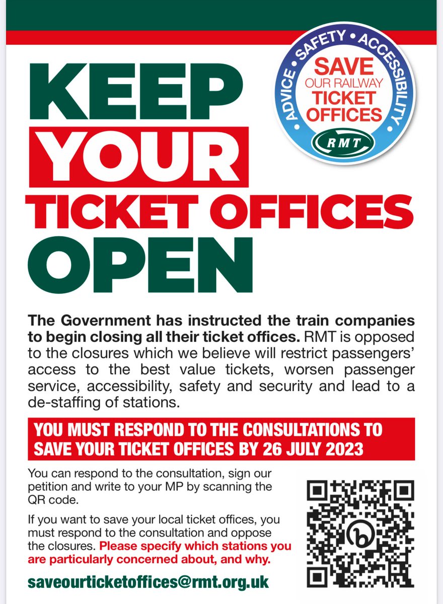 Save your ticket offices!