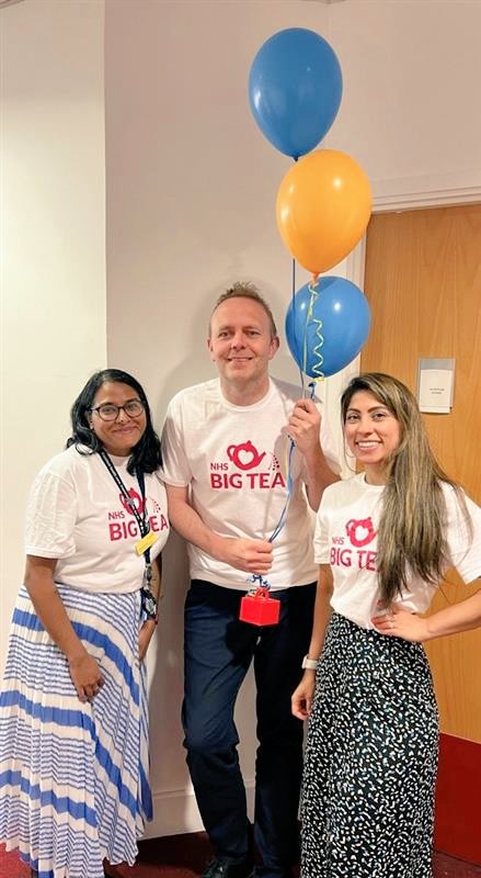 BhavnaBPatel's tweet photo. Been a great day so far celebrating the NHS 75th Birthday and NHS Big Tea with the Comms and Charity team. I've definitely enjoyed my afternoon cake and hope everyone else has too 🍰 #NHS75 #NHSBigTea https://t.co/N1CShuB9P0