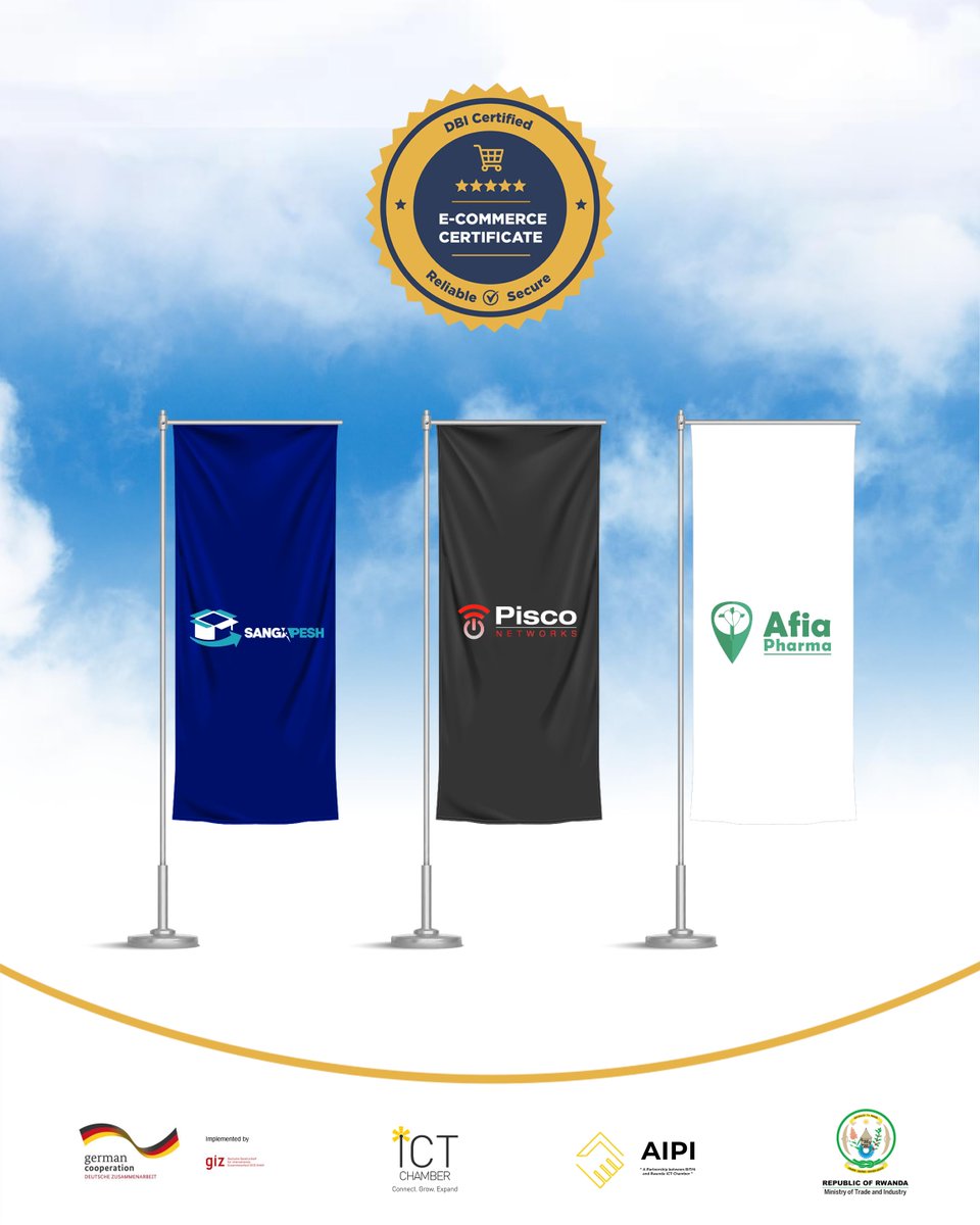 You can Join Big E-commerce Platforms certified with the DBI Trust Seal.  

Apply for the seal today via: certification.dbi.rw 

#TekanaTurizewe #ecommercebusiness #TrustSeal
